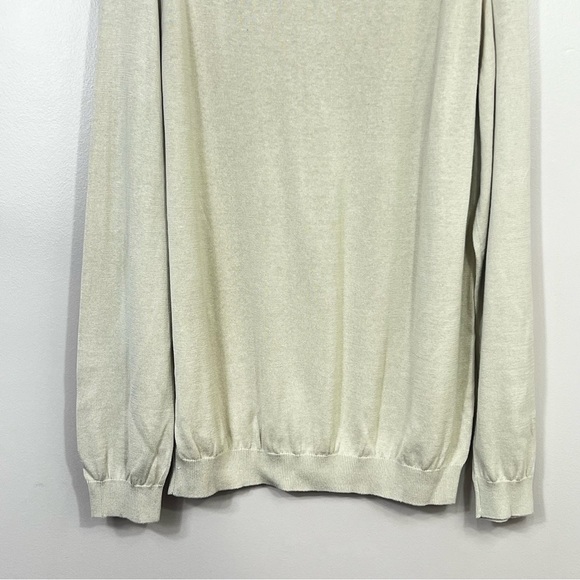 Pronto Uomo Sweater Mock Neck Silk Blend Sz XL Tan Long Sleeve Pullover - Picture 5 of 9